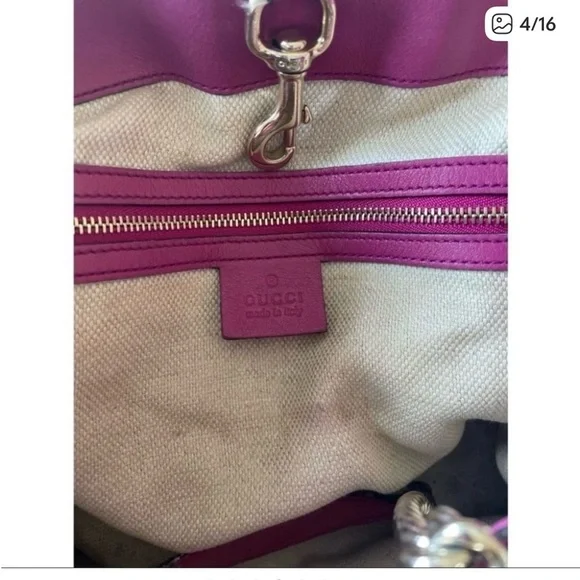 Gucci Fuchsia Patent Leather Soho Shoulder Bag